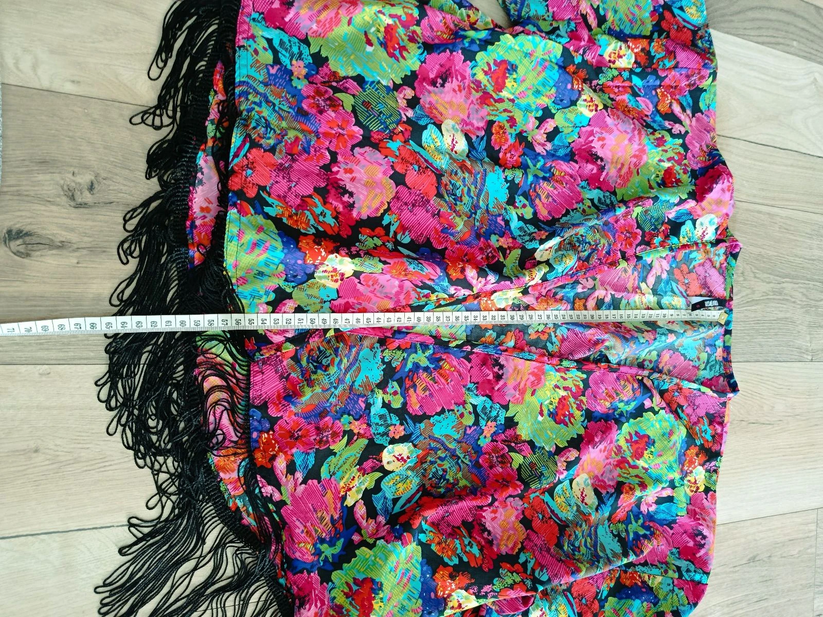 Cardigan kimono floral multicolor con flecos Koala Bay talla S – photo 6